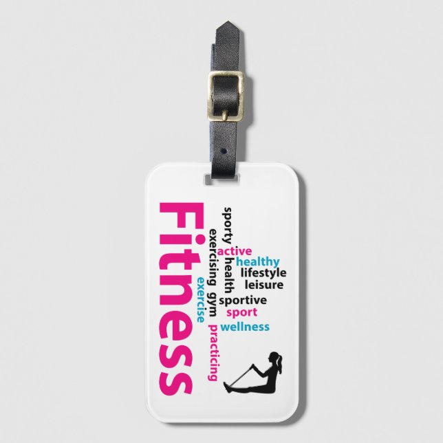 Fitness words luggage tag (Front Vertical)