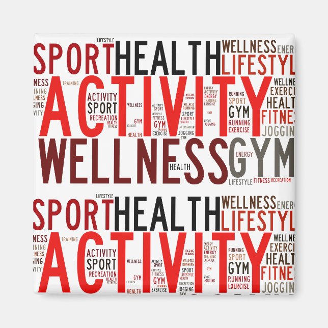 Fitness words magnet (Front)