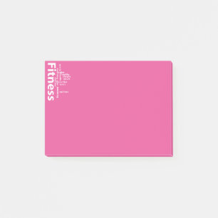 Fitness words post-it notes