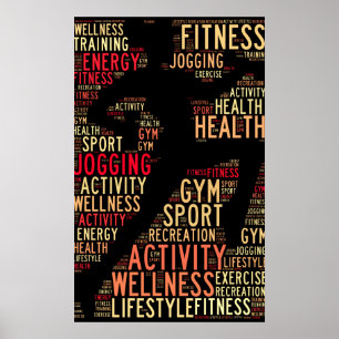 Fitness words poster