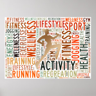 Fitness words poster