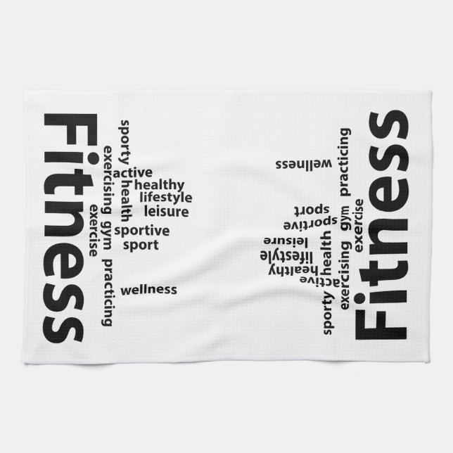 Fitness words tea towel (Horizontal)