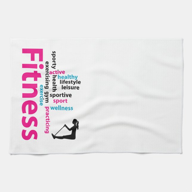 Fitness words tea towel (Horizontal)