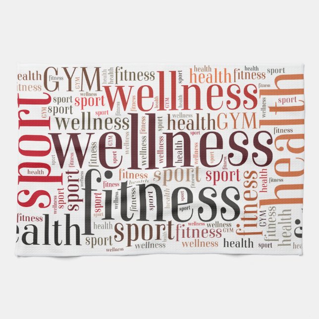 Fitness words tea towel (Horizontal)