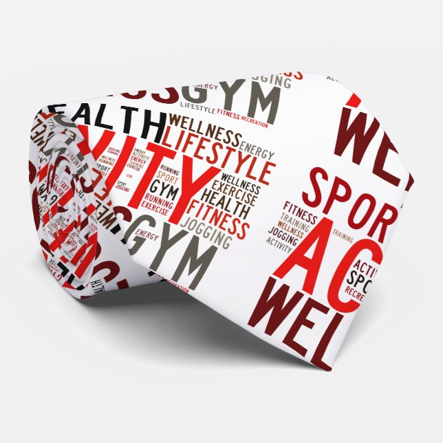 Fitness words tie (Rolled)
