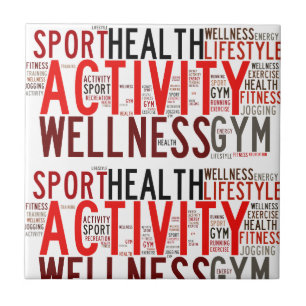 Fitness words tile