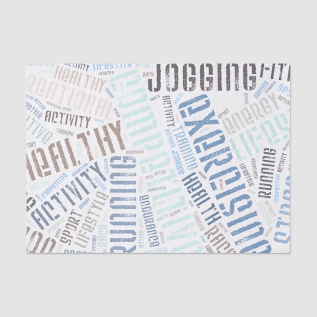 Fitness words tissue paper (Front)