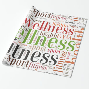 Fitness words wrapping paper