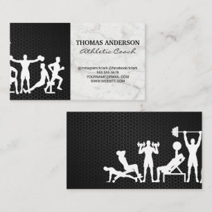 Fitness   Workout Exercises Business Card