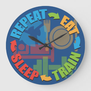 Fitness Workout Gym Motivation Large Clock
