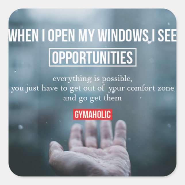 Fitness Workout Gym Motivation Square Sticker (Front)