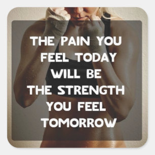 Fitness Workout Gym Motivation Square Sticker