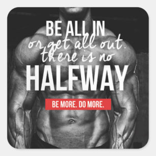 Fitness Workout Gym Motivation Square Sticker
