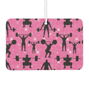 Fitness Workout Gym Sport Pink Glitter Car Air Freshener