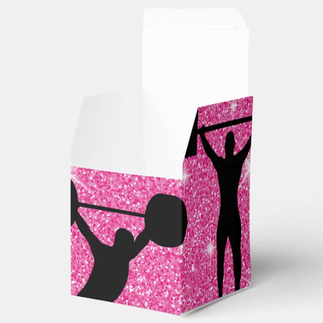 Fitness Workout Gym Sport Pink Glitter Favour Box (Opened)