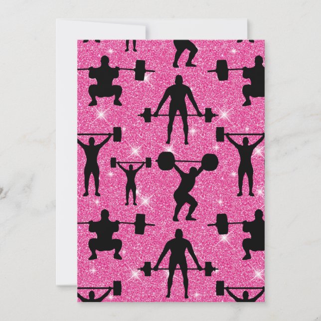Fitness Workout Gym Sport Pink Glitter Invitation (Front)