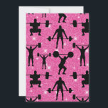 Fitness Workout Gym Sport Pink Glitter Thank You Card<br><div class="desc">Weightlifting is an Olympic sport that consists of lifting the maximum weight possible on a bar at the ends of which several discs are attached,  which are what determine the final weight that is lifted from the ground to above the head.</div>
