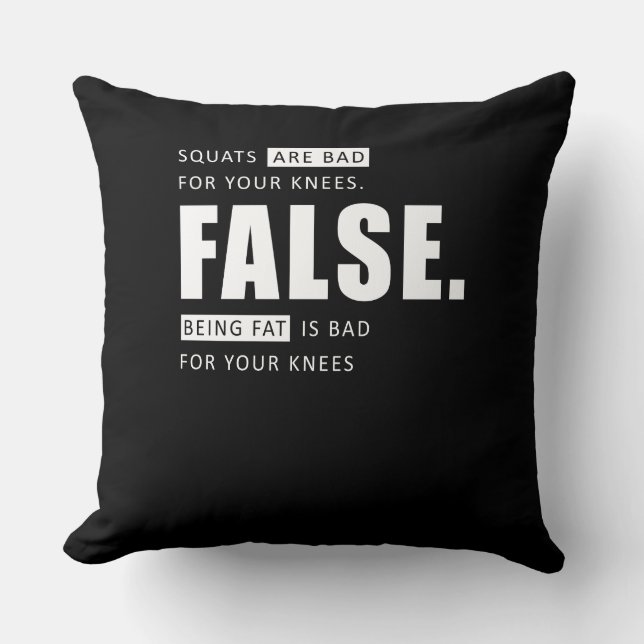 Fitness Workout Squats Leg Day Motivation Cushion (Front)
