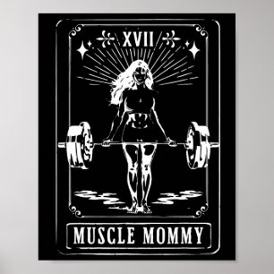 Fitness Workout Tarot Card Muscle Mommy Gym Women  Poster