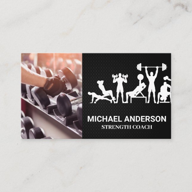 Fitness Workouts | Personal Trainer Business Card (Front)