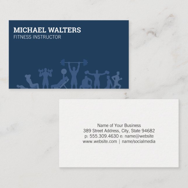 Fitness Workouts | Personal Trainer Business Card (Front/Back)