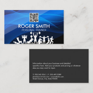 Fitness workouts QR Code Business Card