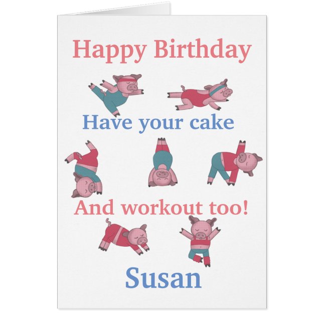 Fitness yoga Birthday Card (Front)