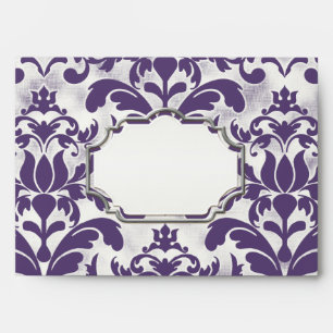 Fits 5x7 Aged Distressed Damask Silver Bling Look Envelope
