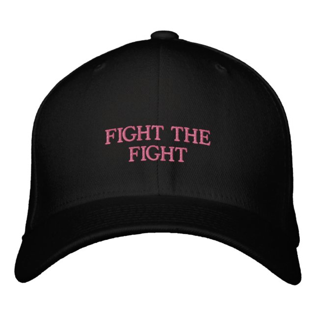 FITTED HAT-Support breast cancer statement Embroidered Hat (Front)