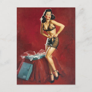 Fitting Pin Up Postcard