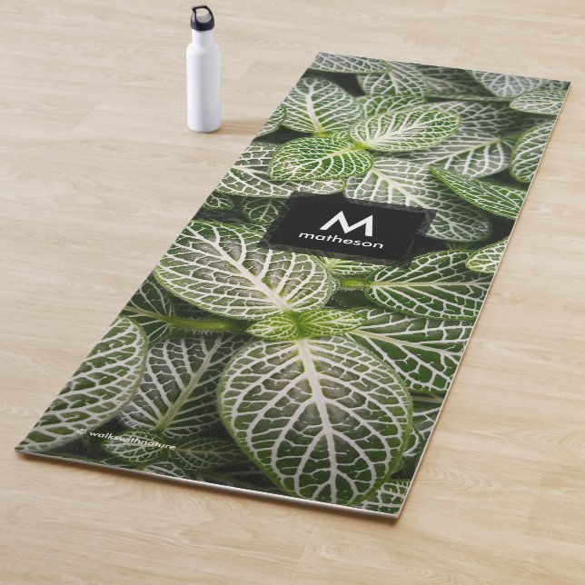 Fittonia Mosaic Plant with Variegated Leaves Yoga Mat (In Situ)