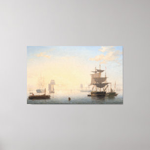 FITZ H. LANE - Harbour of Boston -1846 - Luminism Canvas Print