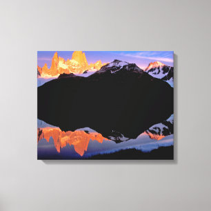 Fitz Roy Group Reflected in Glacial Lakes Canvas Print