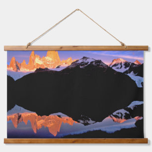 Fitz Roy Group Reflected in Glacial Lakes Hanging Tapestry