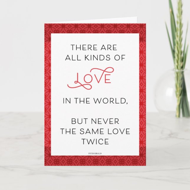 Fitzgerald All Kinds of Love Red Valentine Holiday Card (Front)