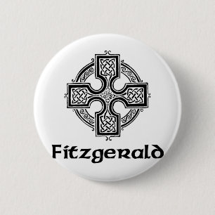 Fitzgerald Celtic Cross 6 Cm Round Badge
