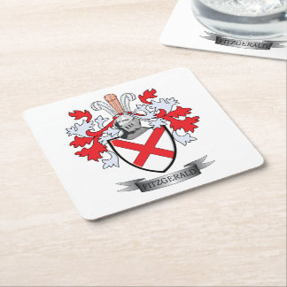 Fitzgerald Coat of Arms Square Paper Coaster