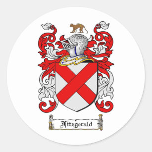 FITZGERALD FAMILY CREST -  FITZGERALD COAT OF ARMS CLASSIC ROUND STICKER