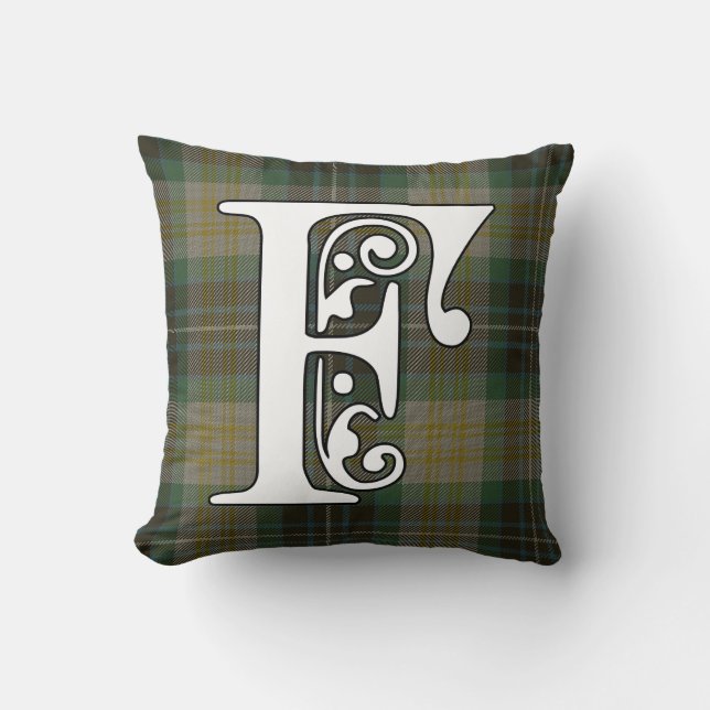 Fitzpatrick Clan Tartan Monogram Cushion (Front)