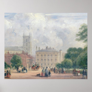 Fitzroy Square, London (oil on panel) Poster