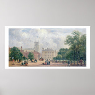 Fitzroy Square, London (oil on panel) Poster