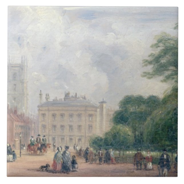 Fitzroy Square, London (oil on panel) Tile (Front)
