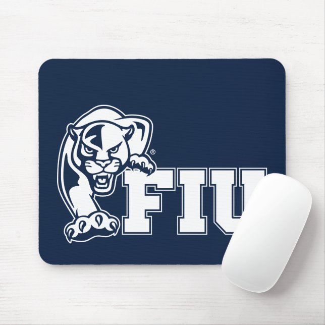 FIU Panthers - White Logo Mouse Mat (With Mouse)