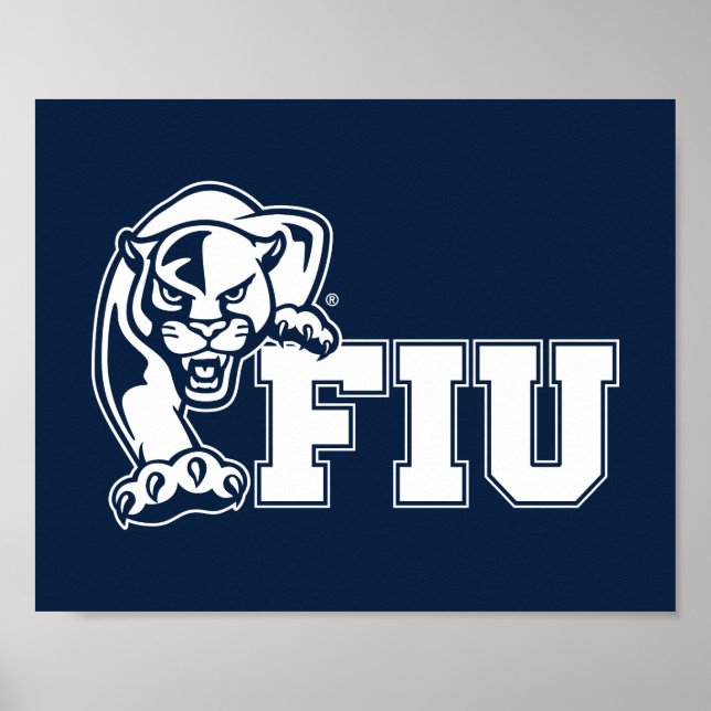 FIU Panthers - White Logo Poster (Front)