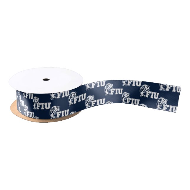 FIU Panthers - White Logo Satin Ribbon (Spool)