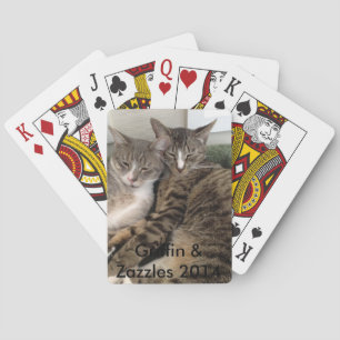 FIV cats playing cards-Griffin and Zazzles Cards