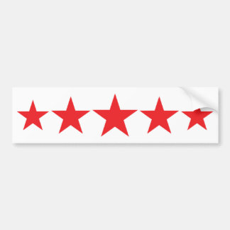 five 5 red stars deluxe bumper sticker
