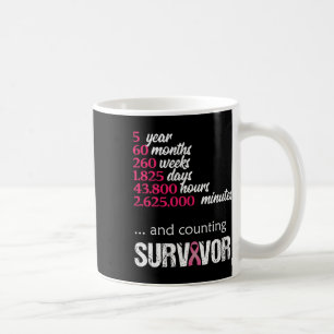 Five 5 Year Survivor Breast Cancer Awareness Gift Coffee Mug
