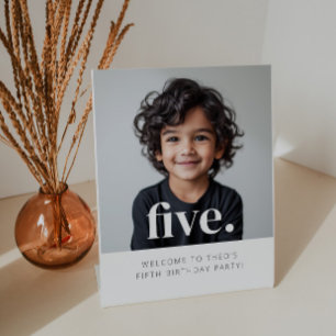 Five - 5th Birthday Photo Welcome Sign