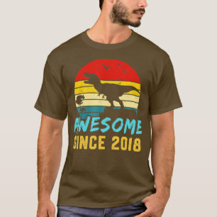Five 5yr BDay Son Boy Dinosaur 2018 5th 5 Year Old T-Shirt